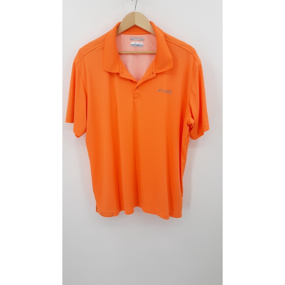 Columbia omni shield orange short sleeve polo men's size XL